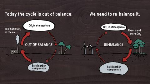 Illustration showing how carbon needs re-balancing